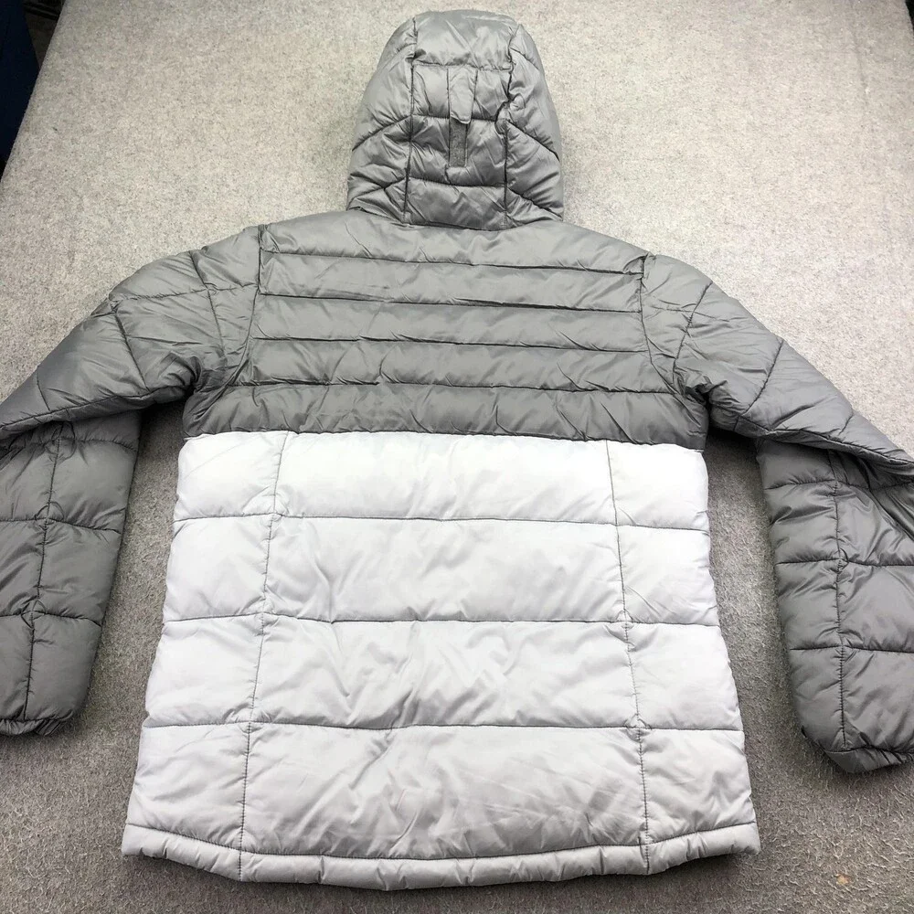 Columbia Jacket Mens Medium Gray Puffer Hooded Full Zip Insulated Outdoor